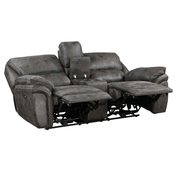 English Elm Plush Power Reclining Sofa Set 3 Piece Microfiber Living Room Usb Charging Suite Gray B011S01288
