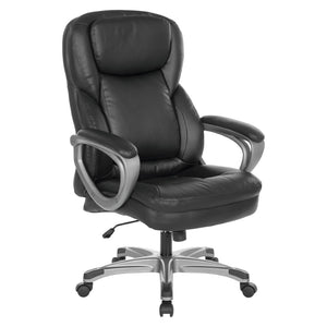 OSP Home Furnishings Exec Bonded Leather Office Chair with Lumbar Support for Executive Home Workspace ECH67707-EC3