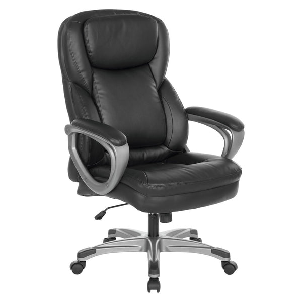 OSP Home Furnishings Exec Bonded Leather Office Chair with Lumbar Support for Executive Home Workspace ECH67707-EC3