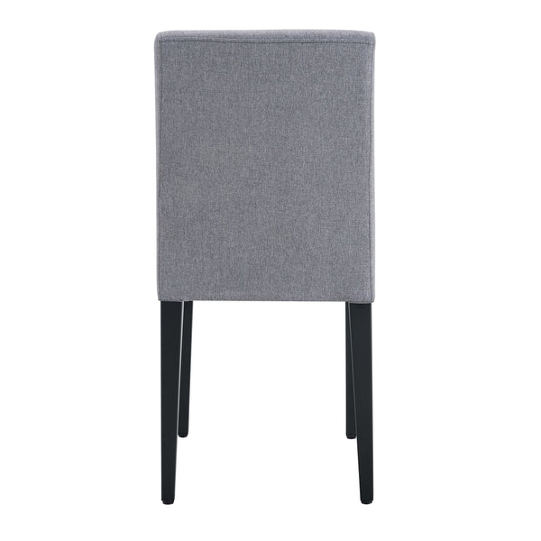 English Elm Four Linen-Cotton Dining Chairs with Sturdy Metal Legs, Breathable Upholstery, Sleek Minimalist Design Black,Light Gray W1151P263121
