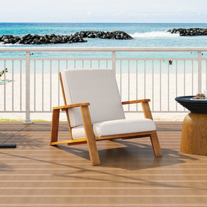 English Elm Christopher Knight Home® - Patio Lounge Chair - Weather-Resistant Beige Cushion & Teak Acacia Wood Frame For Outdoor Elegance N779P291591T