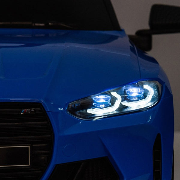 English Elm Bmw M4 Licensed Kids Ride on Car with Parental Remote Dual Motors and Led Lights Blue W1578P214204