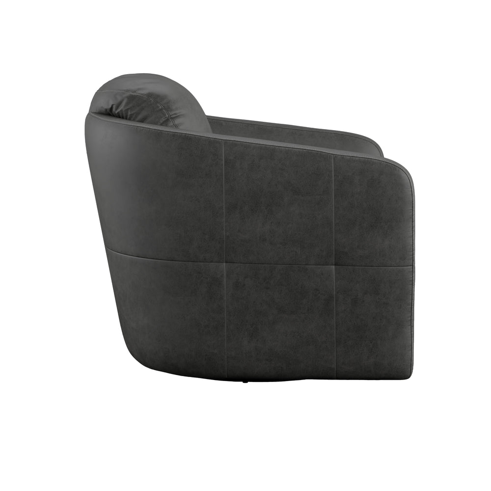 English Elm Wallace & Bay - Gray Swivel Accent Chair with Contemporary Gray Fabric, Easy-Care Upholstery, Compact 35" Width B361P384409