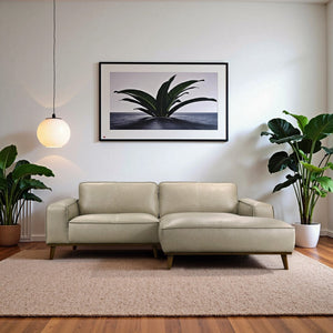 English Elm Kerrville Top Grain Leather Sectional with Chaise Mid Century Living Room Sofa B183S00212