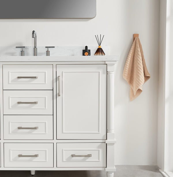 English Elm Fully Assembled 48'' Freestanding Single Bathroom Vanity With Two Handle Sets For Easy Customization W1826P308991