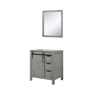English Elm Ash Grey Bath Vanity Set With 28-Inch Mirror, Stylish Storage, And Easy Installation For Modern Bathrooms B2731S00925