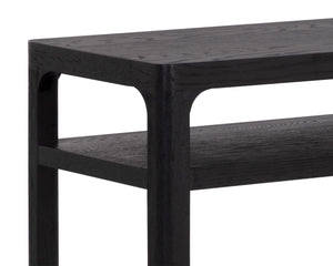 Sunpan Doncaster Console Table - Modern Minimalist Design in Solid Oak Wood for Stylish Home Décor Black