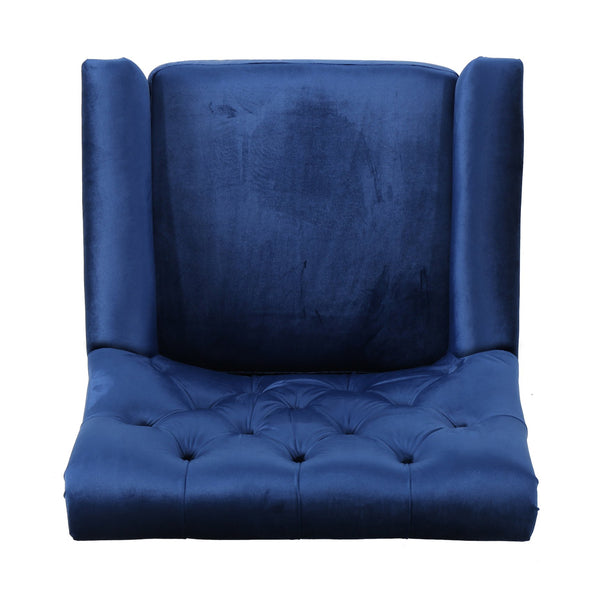 English Elm Christopher Knight Home® - Velvet Tufted Club Chair Jaclyn in Navy Blue — Luxe Tufting, Stud Trim, Plush Seat for Cozy Reading N758P278053B