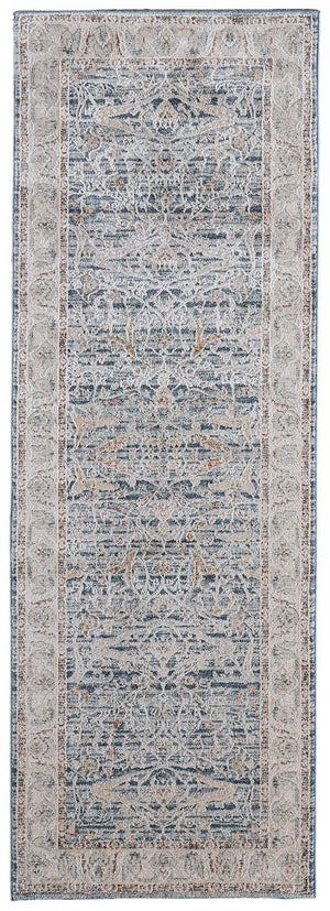 Feizy Rugs Pasha Global Charm Rug - Vibrant Polyester Ikat Design, Soft Low Pile, Stain-resistant & Kid-friendly Blue,Taupe,Ivory Polyester Pas39m4fbluivyi02
