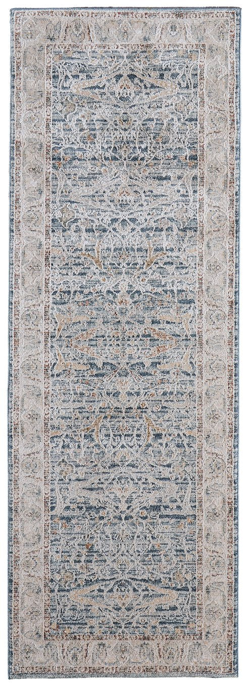 Feizy Rugs Pasha Global Charm Rug - Vibrant Polyester Ikat Design, Soft Low Pile, Stain-resistant & Kid-friendly Blue,Taupe,Ivory Polyester Pas39m4fbluivyi02