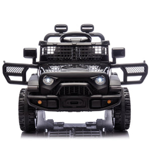 English Elm 24v Kids Ride on Car with Parental Remote Four Wheel Suspension Led Lights Bluetooth Black W1578P235080