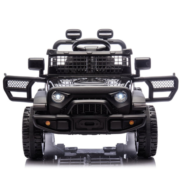 English Elm 24v Kids Ride on Car with Parental Remote Four Wheel Suspension Led Lights Bluetooth Black W1578P235080