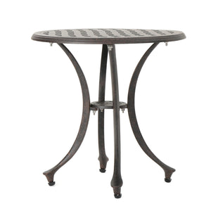 English Elm Christopher Knight Home® - Outdoor 19" Cast Aluminum Side Table - Classic Bronze Patio Accent, Durable Lightweight Garden Table 61112.00