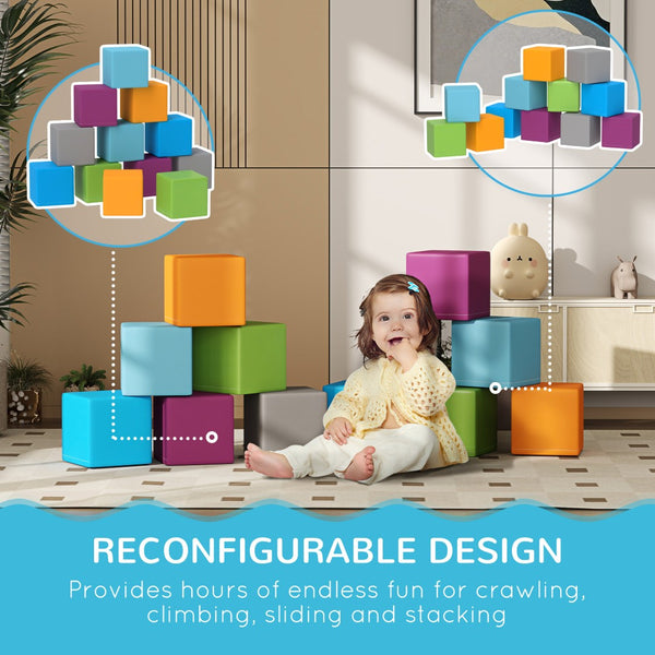 English Elm Soozier 12 Piece Foam Play Blocks Toddler Stacking Set for Creative Preschool Learning W2225P229245