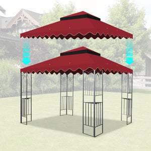 English Elm 10X10 Ft Outdoor Patio Gazebo Replacement Canopy - Stylish Double-Tier Cover For Summer Comfort W419P198352