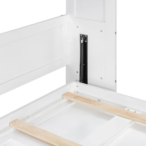 English Elm Queen-size Murphy Wall Bed with Led Ambient Lighting Usb Outlet and Graphic Panel White LP000357AAK