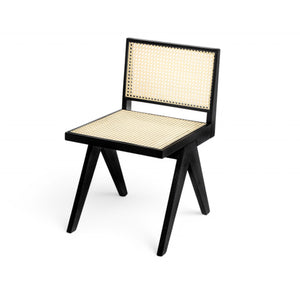 English Elm Christopher Knight Home® - Chandigarh Modern-Rustic Dining Room Chairs Set Of 2, Black Frame With Natural Cane For Comfort N768P241397B