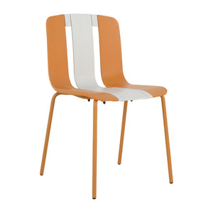 English Elm Summer 5 Piece Round Polypropylene Dining Set Uv Resistant Striped Indoor Outdoor Patio Beige,Tropical Orange,White W3450S00040