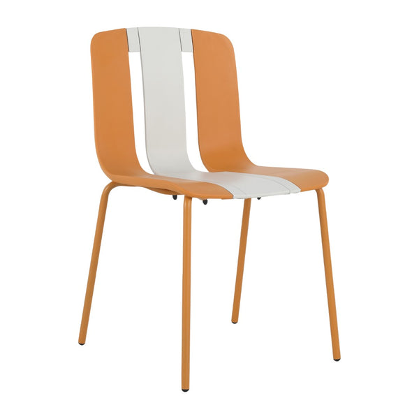 English Elm Summer 5 Piece Round Polypropylene Dining Set Uv Resistant Striped Indoor Outdoor Patio Beige,Tropical Orange,White W3450S00040