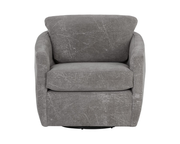 Sunpan IRINA Swivel Lounge Chair - Comfortable Nepal Pebble Accent with 360° Movement for Modern Spaces 109446