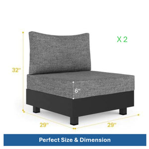 English Elm 2-piece Aluminum Modular Outdoor Chair Set with Olefin Cushions for Patio or Balcony B082P455167