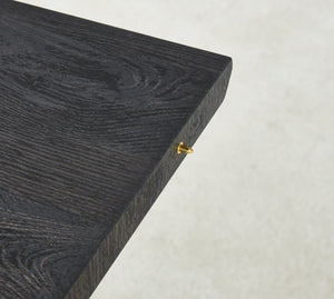 English Elm Extensible Pedestal Dining Table with MDF Top for 4-6, Stylish Durable Design, Easy Assembly, Comfortable Dining Experience Black W234S00107