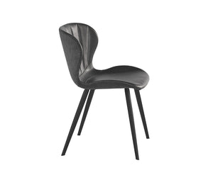 Sunpan Arabella Modern Dining Chair with Clamshell Tufting, Black Steel Legs, Stylish Comfort and Durability Bravo Portabella / Polo Club Kohl Grey