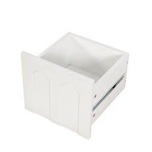 English Elm White White Sideboard Storage Cabinet with Glass Doors, Pegboard, Drawers & Shelves for Small Spaces W331P298183