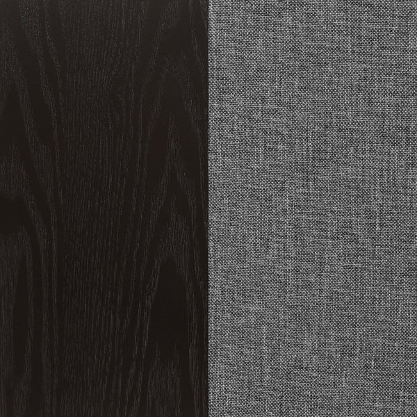 English Elm Belinda Grey 5-Piece Round Marble Dining Set with Nailhead Tufted Linen Chairs and Scalloped Base B062S01196