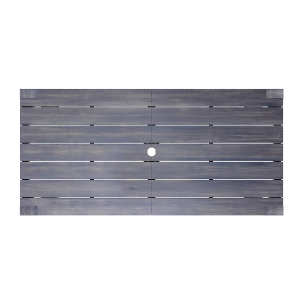 English Elm TREXM 7-Piece Patio Dining Set for 6 with 70.8" Acacia Table, Removable UV Waterproof Cushions, Gray-Beige N715P218121E