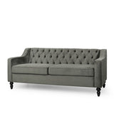 Christopher Knight Home® - Noble House - Knouff Modern Glam Tufted Velvet 3 Seater Sofa