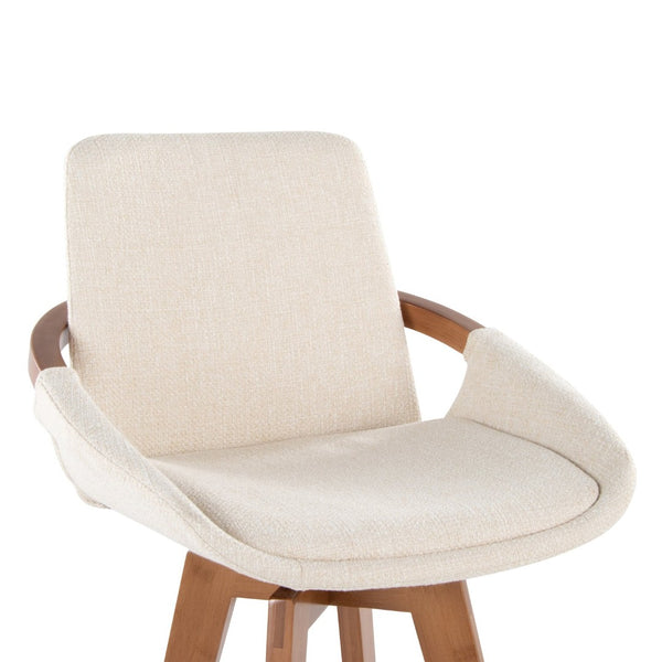 English Elm Dining/accent Chair Solid Wood Tapered Legs Cream Upholstery Mid-century Modern Seating B202P471196