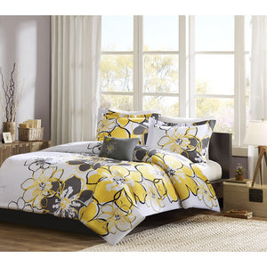 Mi Zone Allison Casual Floral Comforter Set MZ10-074 Yellow