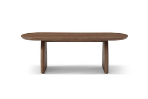English Elm 47.24" Oval Coffee Table with Solid Wood Veneer, Modern Farmhouse Center Table, Sturdy H-Base Storage Walnut Brown W2664P346449