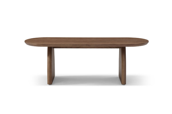 English Elm 47.24" Oval Coffee Table with Solid Wood Veneer, Modern Farmhouse Center Table, Sturdy H-Base Storage Walnut Brown W2664P346449