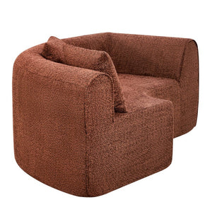 English Elm 110" Curved Modular Sectional Sofa Low Profile Foam Cushions for Contemporary Living Camel N767P366011C