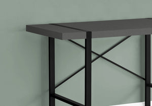 English Elm Computer Desk – Modern Grey Laminate With Black Metal Frame, Ideal For Home Office & Study Use B2710P219882