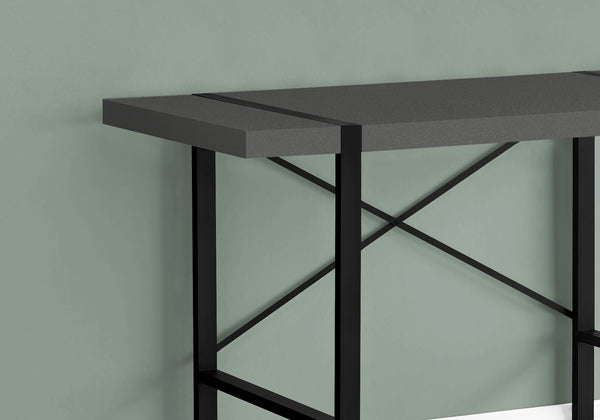 English Elm Computer Desk – Modern Grey Laminate With Black Metal Frame, Ideal For Home Office & Study Use B2710P219882