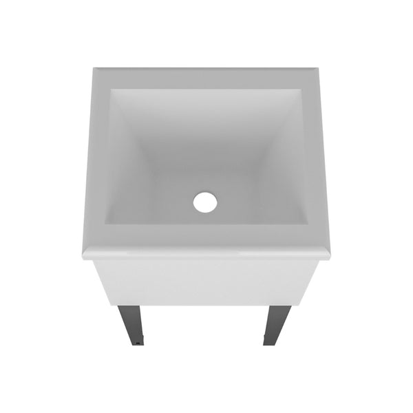 English Elm Kulm Deep Wash Basin Utility Tub with Metal Legs for Laundry or Mudroom B097S00266