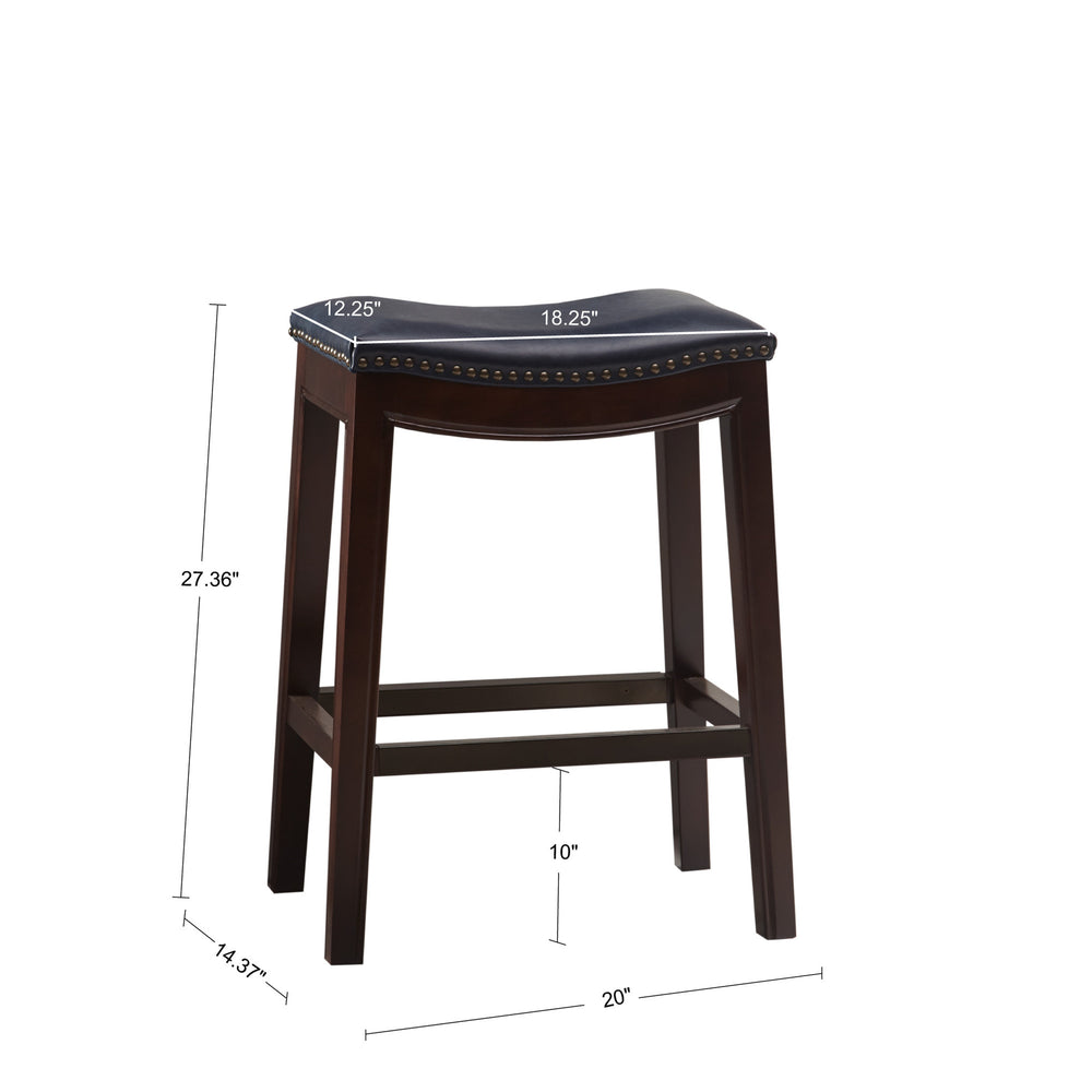 JLA Home Madison Park - Saddle Backless Counter Stool with Contoured Italian-Style Seat, Durable Frame, Easy Assembly, Versatile Use FUR101-0039