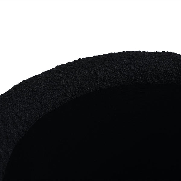 English Elm Jennifer Taylor Home - Fuji Oversized Round Storage Ottoman with Bouclé Upholstery, Kiln-Dried Birch Frame & Hidden Compartment Black B2719P238417