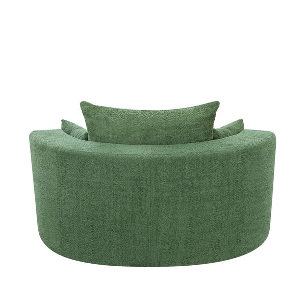 English Elm 360° Swivel Chair Spacious Chenille Barrel Accent Seat with 36.5" Deep Cushion, 360° Comfort for Living Rooms, Bedrooms, Offices, Hotels Green N719S001880F