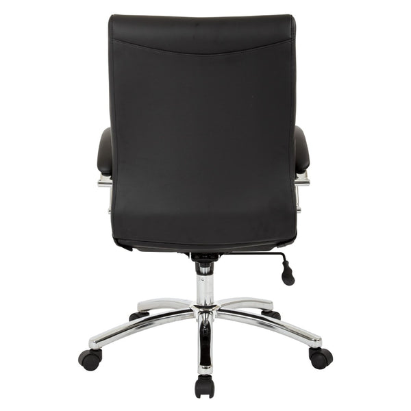 OSP Home Furnishings Executive Mid-back Office Chair with Faux Leather Upholstery and Lumbar Support Black FL92017C-U6