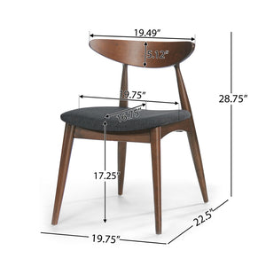 English Elm 5-piece Mid-century Rubberwood Dining Set with Upholstered Chairs for Small Spaces Charcoal,Walnut N759S003011F