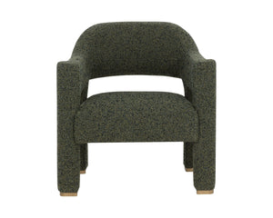 Sunpan PRISCA Lounge Chair - Bold Sculptural Comfort with Textured Upholstery & Elegant Brass Accents 112336