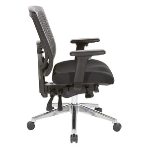 OSP Home Furnishings Contoured Plastic Back Manager Chair with Lumbar Support Foam Seat and Chrome Base 97898CBK-30