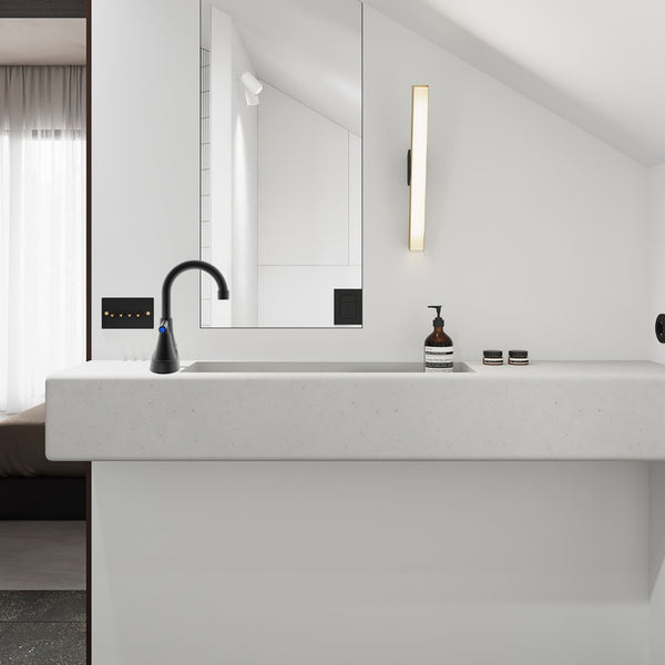 English Elm Bathroom Widespread Two Handle Faucet with Supply Lines and Pop up Drain Included Matt Black B2724P499388