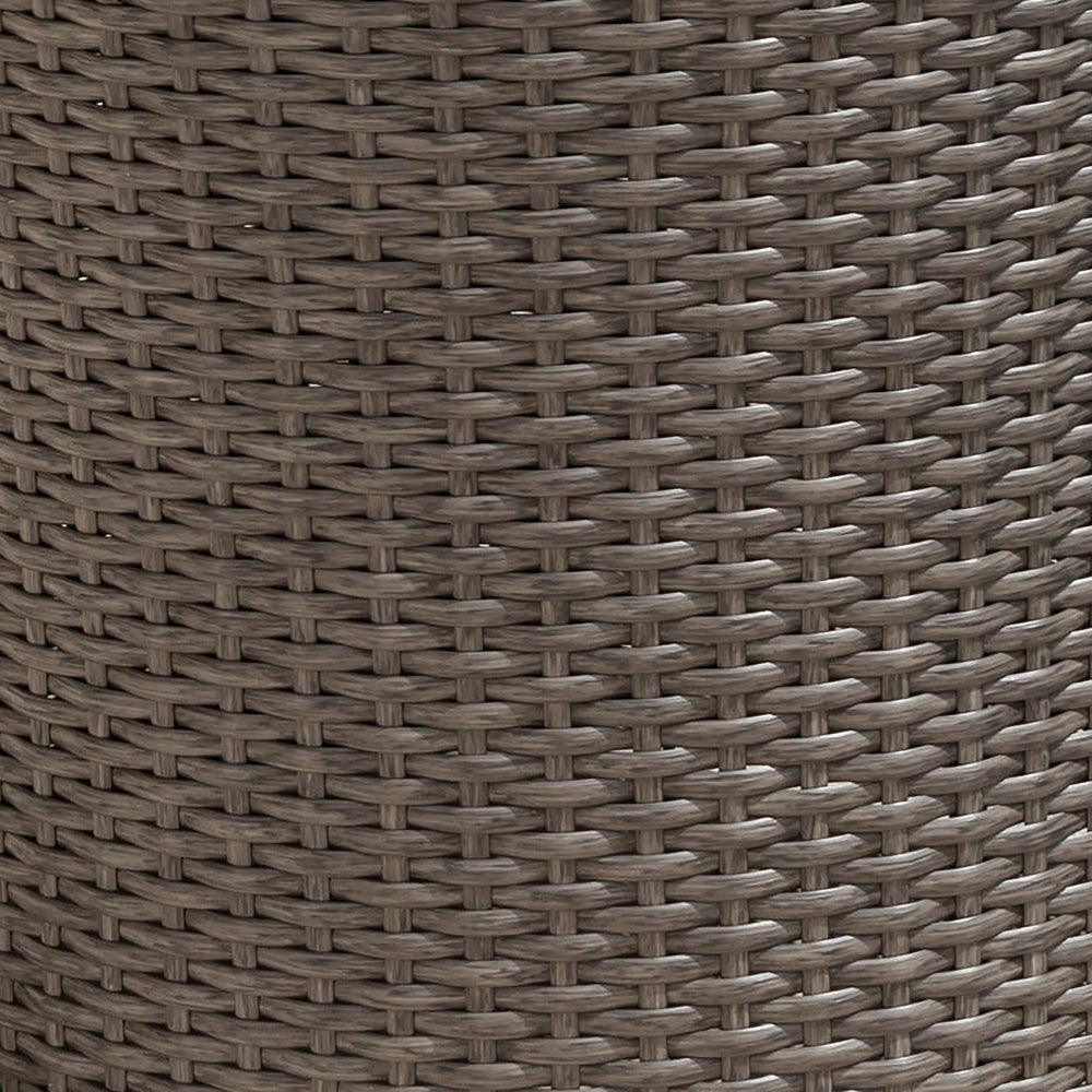 English Elm Christopher Knight Home® - KINGSTOWN Keaton Wicker Outdoor Barrel Side Table — Durable Synthetic Wicker, Modern Patio Accent (18") Grey 52644.00GEY