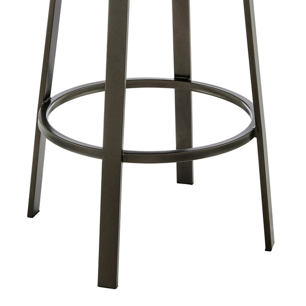 English Elm Reuben Swivel Counterstool with Faux Leather Seat and Industrial Black Metal Frame Brown B2736P464848