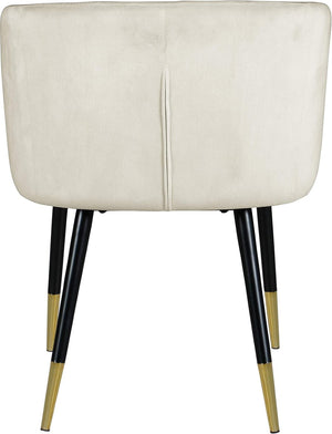 English Elm 1pc Velvet Barrel Back Accent Chair Gold Nailhead Trim Glamorous Curved Seat Cream B011P496762